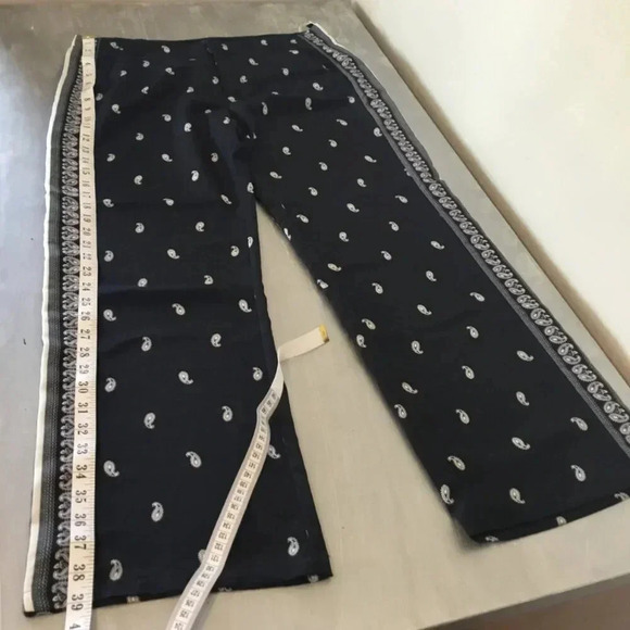 TOMMY HILFIGER blue bandana design  wide leg casual pant SZ 10 - Picture 5 of 14